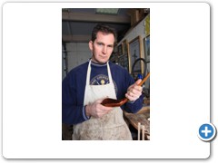 Sean Davies making traditional wooden golf clubs in his workshop at Chulmleigh in Devon.